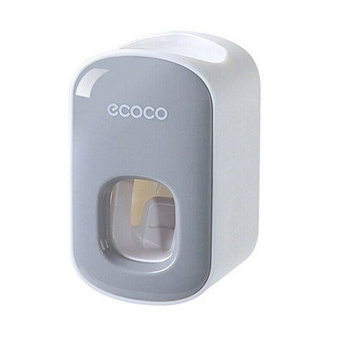 Ecoco Wall mount auto ands Free Toothpaste Dispenser Automatic Toothpaste Squeezer Bathroom Toothpaste Holder Grey