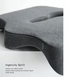 Premium Memory Foam Seat Cushion Coccyx Orthopedic Back Pain Relief Chair Pillow Office Dark Grey
