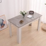 Dining Table Rectangular Wooden 120M-Grey & White