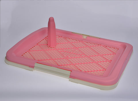 Medium Portable Dog Potty Training Tray Pet Puppy Toilet Trays Loo Pad Mat Pink