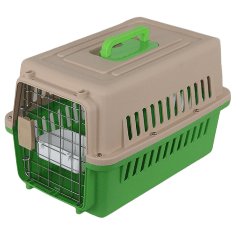 New Medium Dog Cat Rabbit Crate Pet Airline Carrier Cage With Bowl & Tray Green