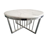 Salina Coffee Table - Marble - 95cm Silver