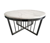 Salina Coffee Table - Marble - 80cm Black