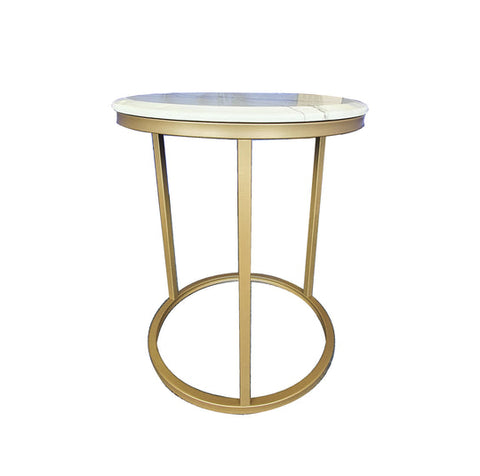 Kelly Side Table - White on Champagne - 45cm