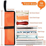 Chainsaw Sharpener File Kit, Chainsaw Chain Sharpener Chain Parts Set with 5/32, 3/16, 7/32 Inch Files, Wood Handle, Depth Gauge, Filing Guide, Tool Pouch