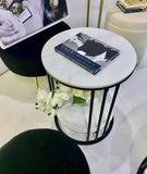 Interior Ave - Cleo Black Two Shelf Stone Side Table