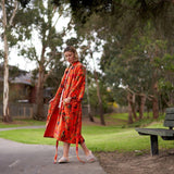 Linen Connections Frida Floral Cotton Velvet Kimono Bathrobe Gift for her, Bridal Robes CK77