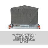 Box Cage Trailer Cover Canvas Tarp for 7x4 ft 900mm High Cage
