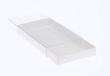 10 Pack of White Card Box - Clear Slide On Lid - 25 x 25 x 6cm - Large Beauty Product Gift Giving Hamper Tray Merch Fashion Cake Sweets Xmas