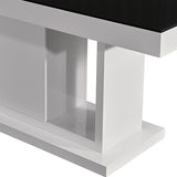 Dining Table in Rectangular Shape High Glossy MDF Wooden Base Combination of Black & White Colour