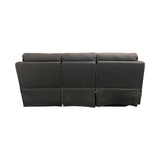 3+1+1 Seater Electric Recliner Sofa In Luxe Rhino Polyester Plywood Fabric In Ash Colour with Plastic Black Base