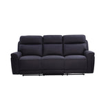 3+2+1 Seater Electric Recliner Sofa in Super Suede Fabric in Charcoal Color with Plastic Black Base