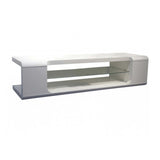 TV Cabinet with 2 Open Storage With Glossy MDF Entertainment Unit In White Color