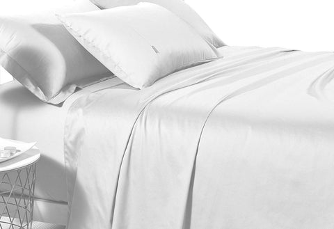 King Single Size 500TC Cotton Sateen Fitted Sheet (White Color)