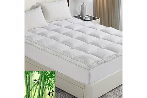 King Size 1000GSM Bamboo Mattress Topper with Gusset Support