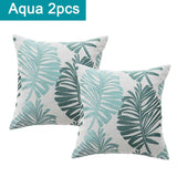 Cotton Linen Tropical Palm Cushion Covers 2pcs Pack