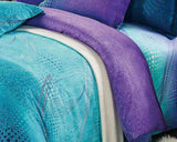 King Size Turquoise Aqua and Purple Quilt Cover Set(3PCS)