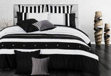 Super King Size Black White Striped Quilt Cover Set(3PCS)