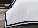 Queen Size Charcoal and White Square Pattern Quilt Cover Set (3PCS)