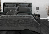 King Size Stone Grey Pintucking Quilt Cover Set (3PCS)