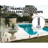 4 x Frameless Pool Glass Fencing Clamps Spigots