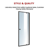 Adjustable Semi Frameless Shower Screen (74~82) x 195cm Australian Safety Glass