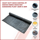 Heavy Duty Weed Control PP Woven Fabric Weed Mat Gardening Plant 1.83m x 30m