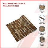 Wallpaper Faux Brick Wall Paper Roll