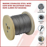 Marine Stainless Steel Wire G316 Wire Balustrade Cable Rope 3.2mm 7x7 Decking