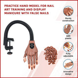 Practice Hand Model for Nail Art Training and Display Manicure with false nails