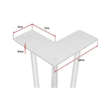 Set of 4 Industrial 3-Rod Retro Table Legs 12mm Steel Bench Desk - 41cm White