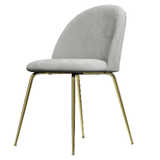 Adie Grey Velvet Dining Chair with Gold Legs Set of 2