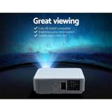 Devanti Mini Video Projector Portable HD 1080P 2500 Lumens Home Theater USB VGA