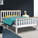 Artiss Double Full Size Wooden Bed Frame PONY Timber Mattress Base Bedroom Kids
