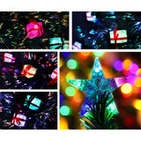Jingle Jollys LED Christmas Tree 2.1m 7Ft Xmas Fibre Optic Green Multi-colour Lights