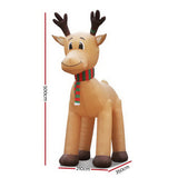 Jingle Jollys 5M Christmas Inflatable Reindeer Giant Deer Air-Power Light Inside