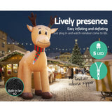 Jingle Jollys 5M Christmas Inflatable Reindeer Giant Deer Air-Power Light Inside