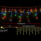 Jingle Jollys 500 LED Solar Powered Christmas Icicle Lights 20M Outdoor Fairy String Party Multicolour