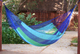 Single Size Mayan Legacy Cotton Mexican Hammock in Oceanica Colour